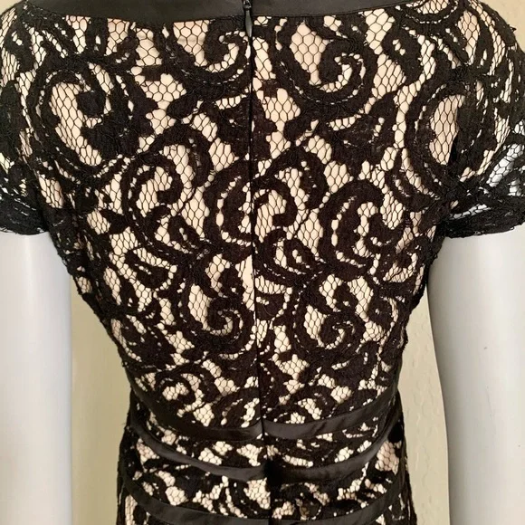 MSK Black Lace Dress Scoop Neck Little Black Dress LBD Party Size 10 - Picture 8 of 15